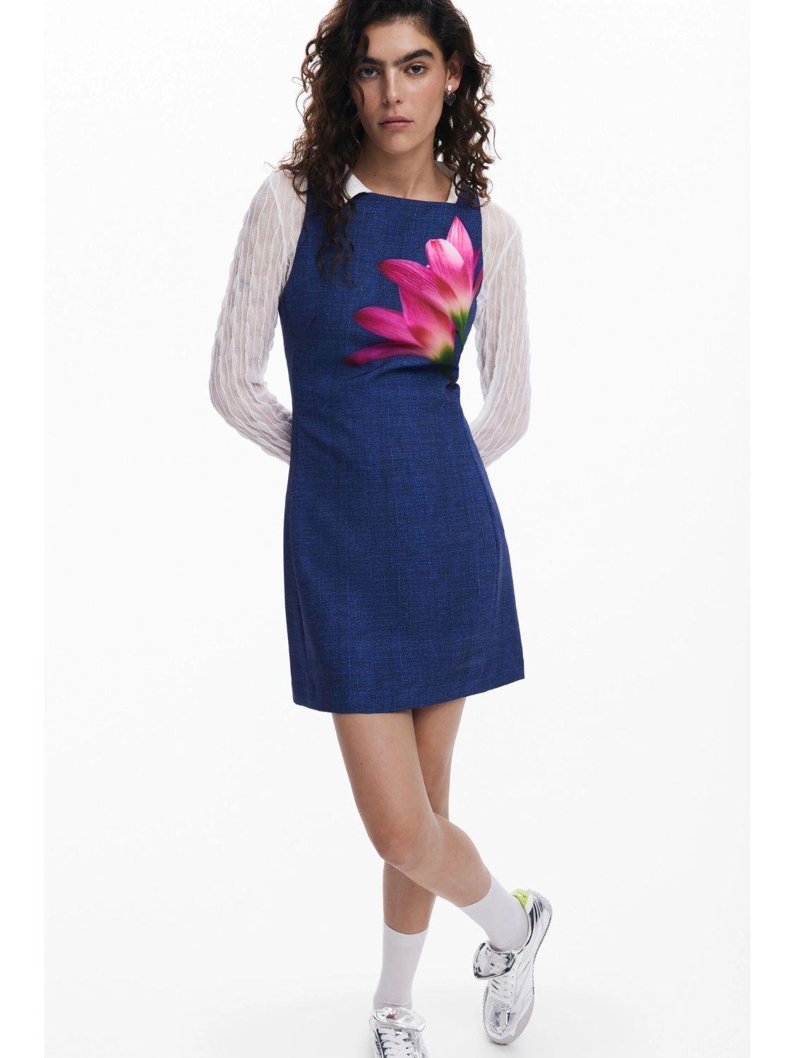 Desigual Abito mini effetto denim Donna Blu - Santangelo