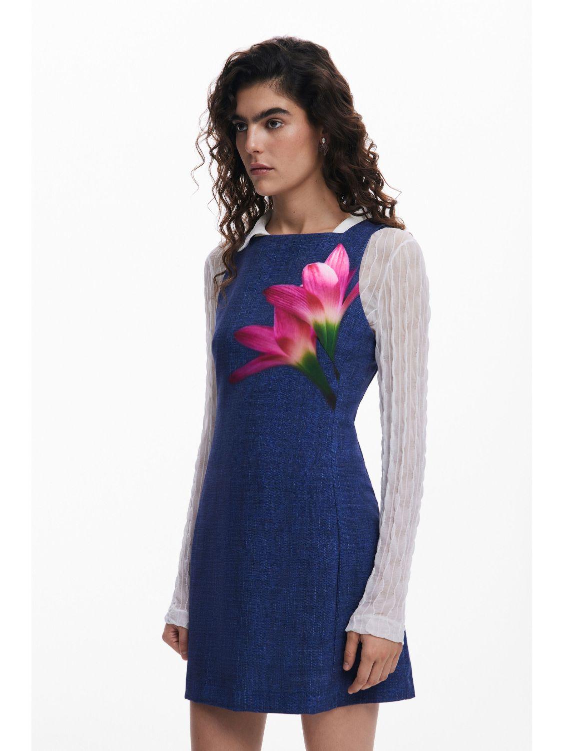 Desigual Abito mini effetto denim Donna Blu - Santangelo