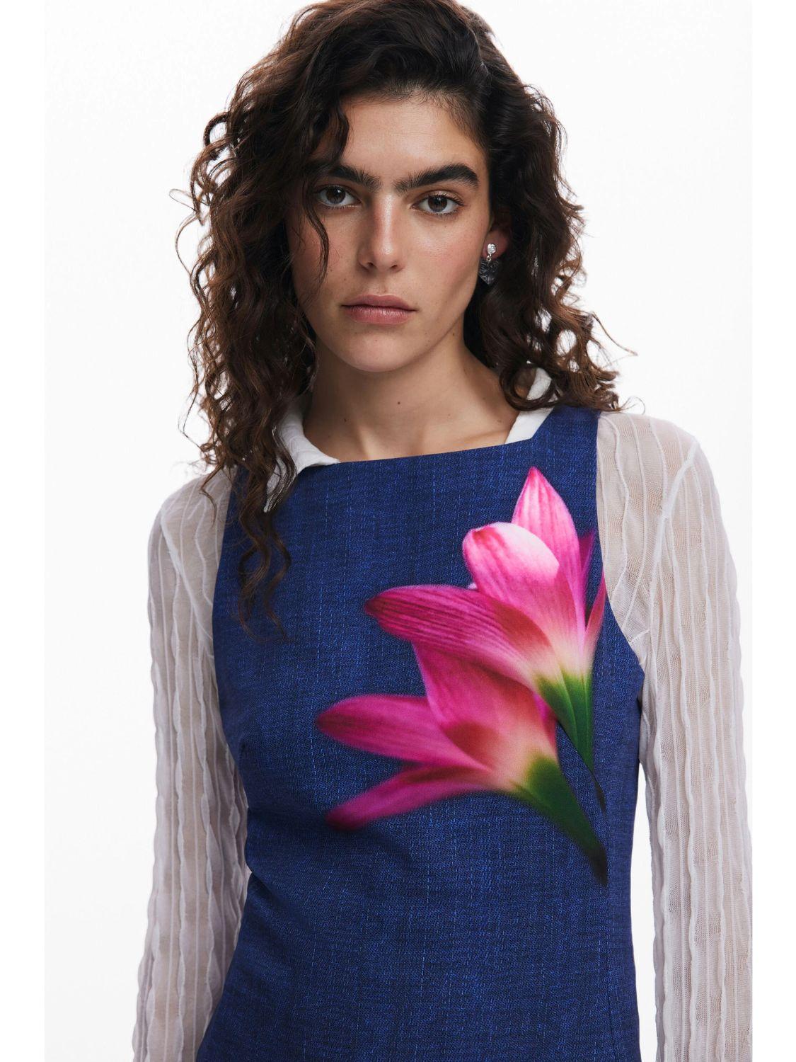 Desigual Abito mini effetto denim Donna Blu - Santangelo