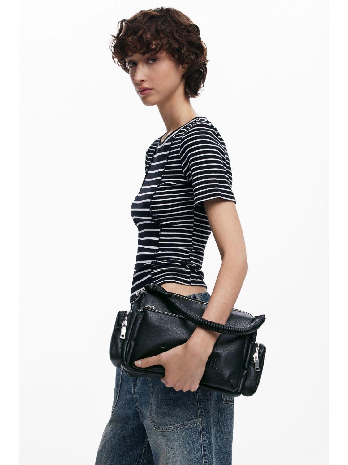 Desigual Borsa bowling logo 3D Donna Nero - Santangelo