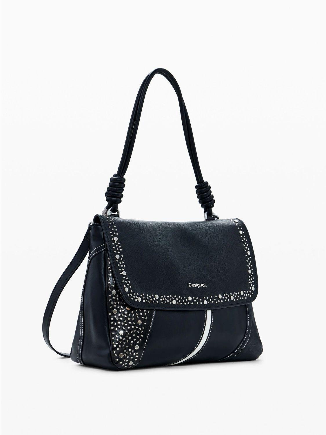 Desigual Borsa convertibile media con borchie Donna Nero - Santangelo