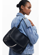 Desigual Borsa convertibile media con borchie Donna Nero - Santangelo