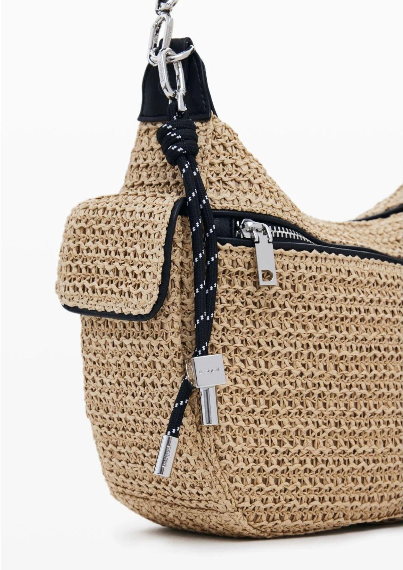 Desigual Borsa Donna Astana Beige Raffia - Santangelo