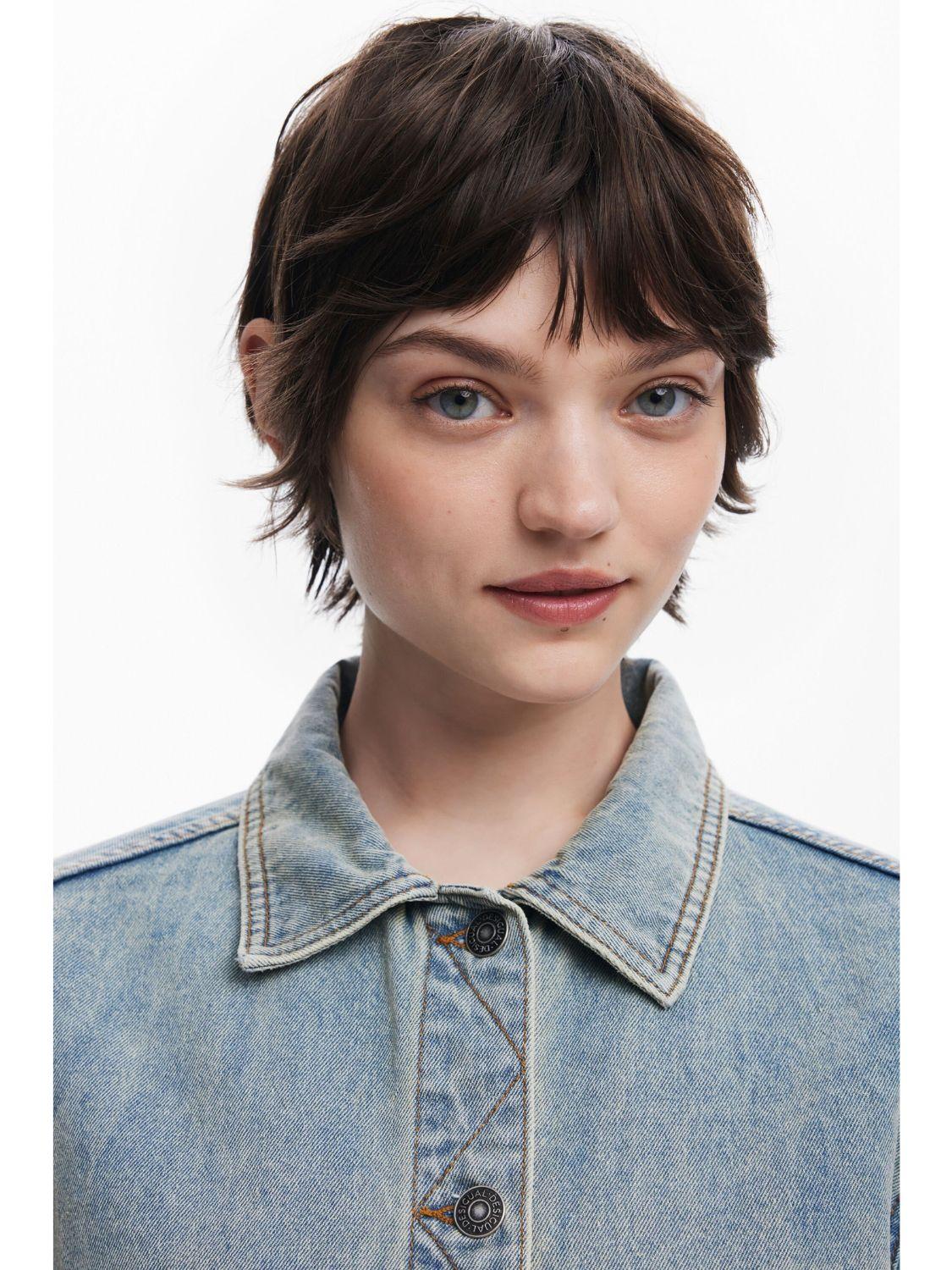 Desigual Giacca di jeans con fiori Donna Blu Chiaro - Santangelo