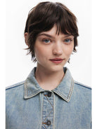 Desigual Giacca di jeans con fiori Donna Blu Chiaro - Santangelo