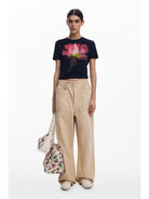 Desigual Maglietta floreale Donna Blu - Santangelo
