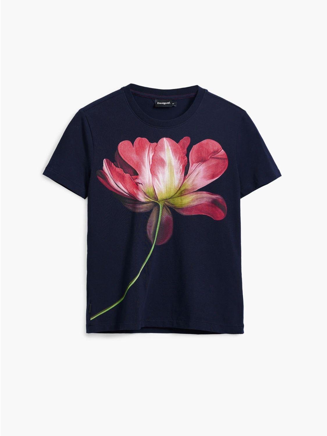 Desigual Maglietta floreale Donna Blu - Santangelo