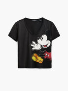 Desigual Maglietta Mickey Mouse Donna Nero - Santangelo