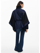 Desigual Poncho in denim combinato Donna Nero - Santangelo