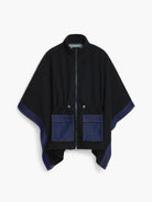 Desigual Poncho in denim combinato Donna Nero - Santangelo