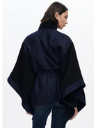 Desigual Poncho in denim combinato Donna Nero - Santangelo