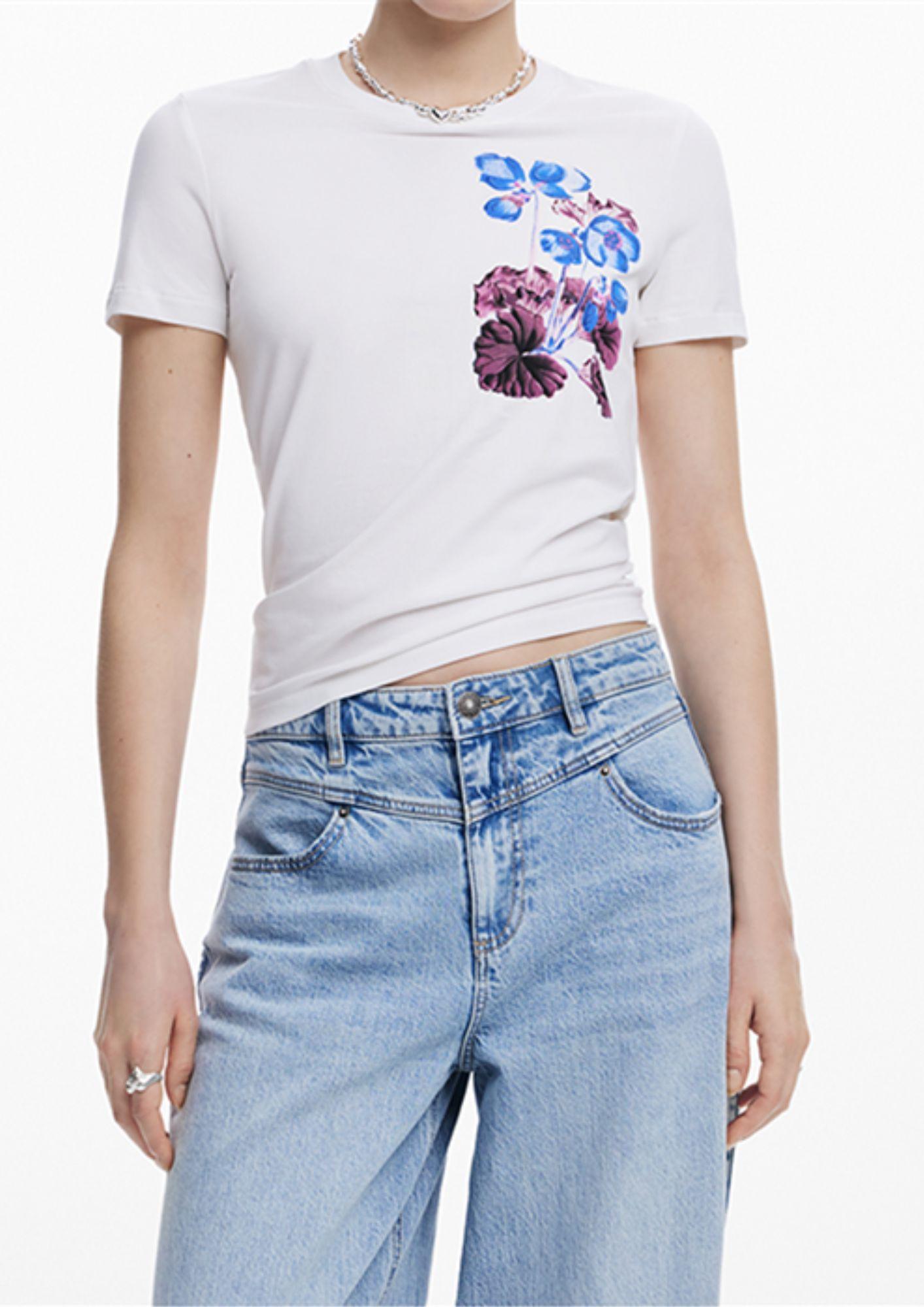 Desigual T-Shirt Donna Botanical Lacroix Bianca - Santangelo