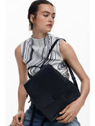 DESIGUAL Desigual Zaino con patta piccola incisa Donna Nero Zaino