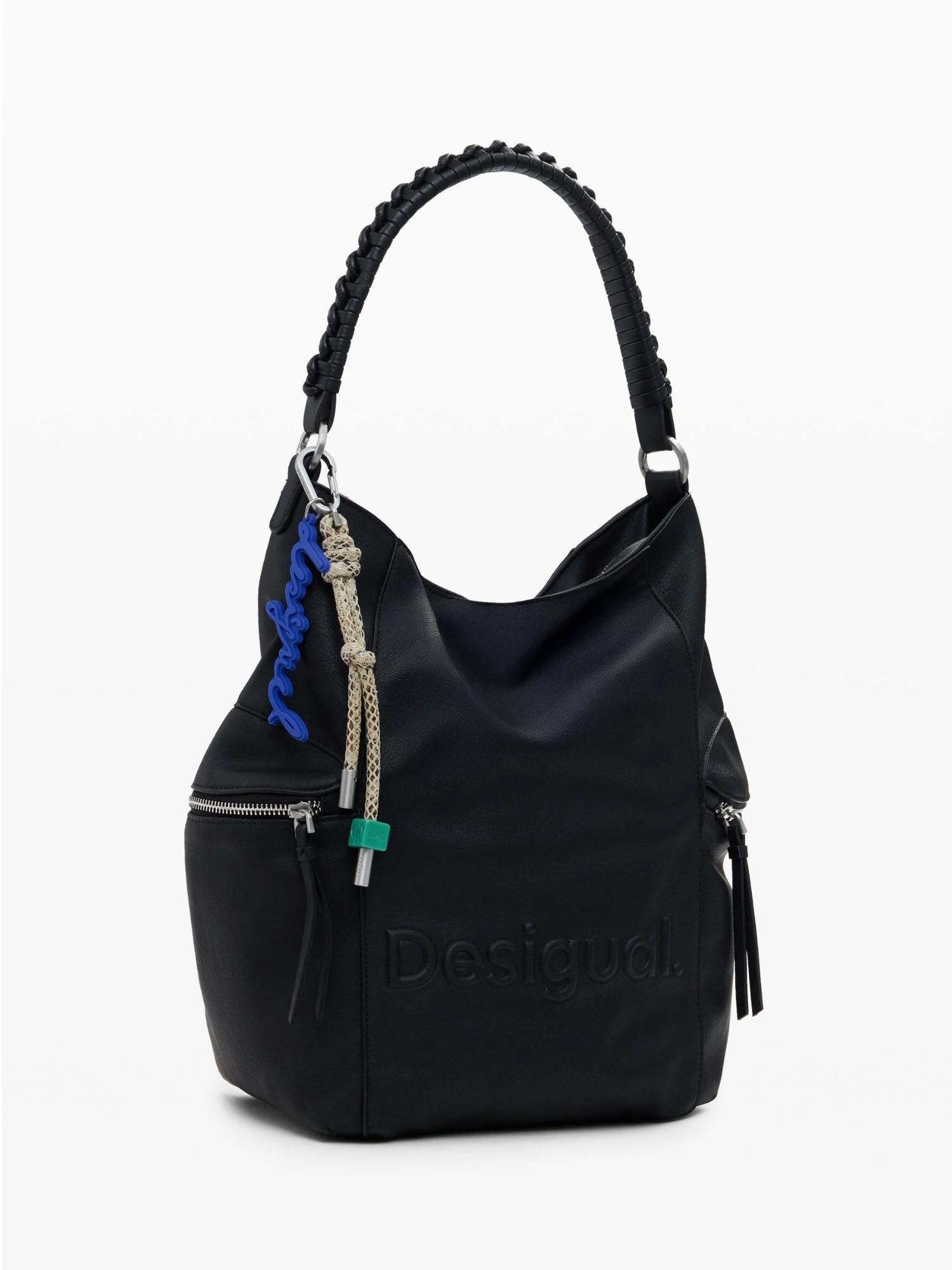 Desigual Zaino convertibile con grande logo Donna Nero - Santangelo