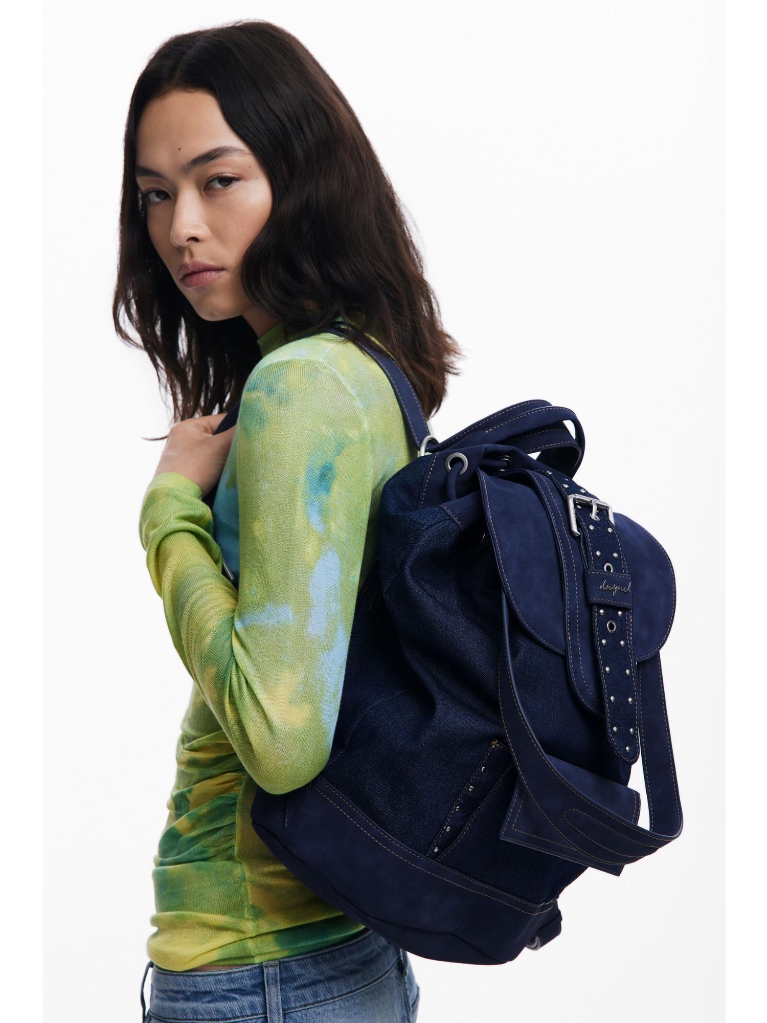 Desigual Zaino denim a secchiello convertibile medio Donna Blu - Santangelo