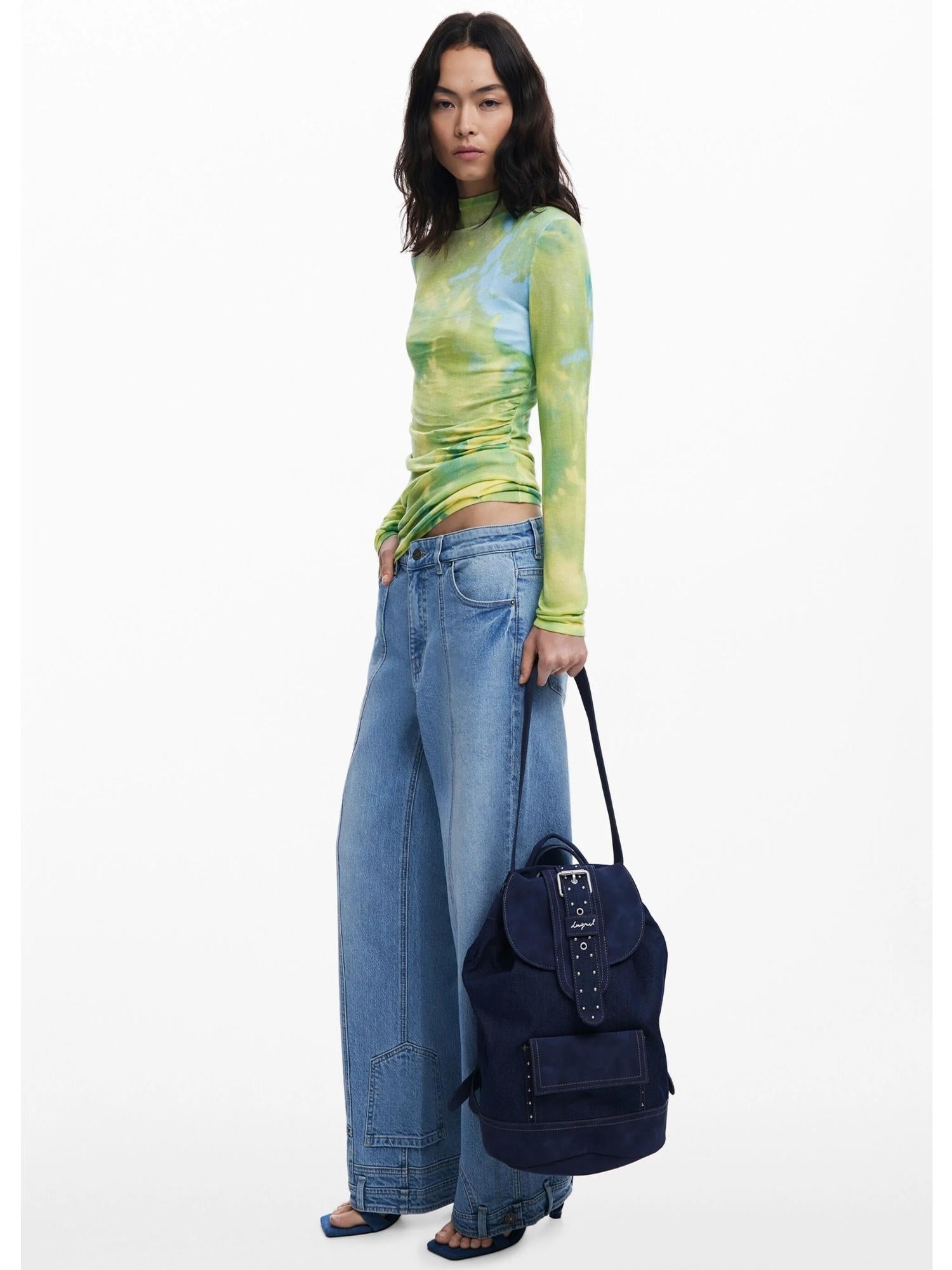 Desigual Zaino denim a secchiello convertibile medio Donna Blu - Santangelo