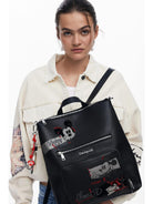Desigual Zaino effetto pelle Mickey medio Donna Nero - Santangelo