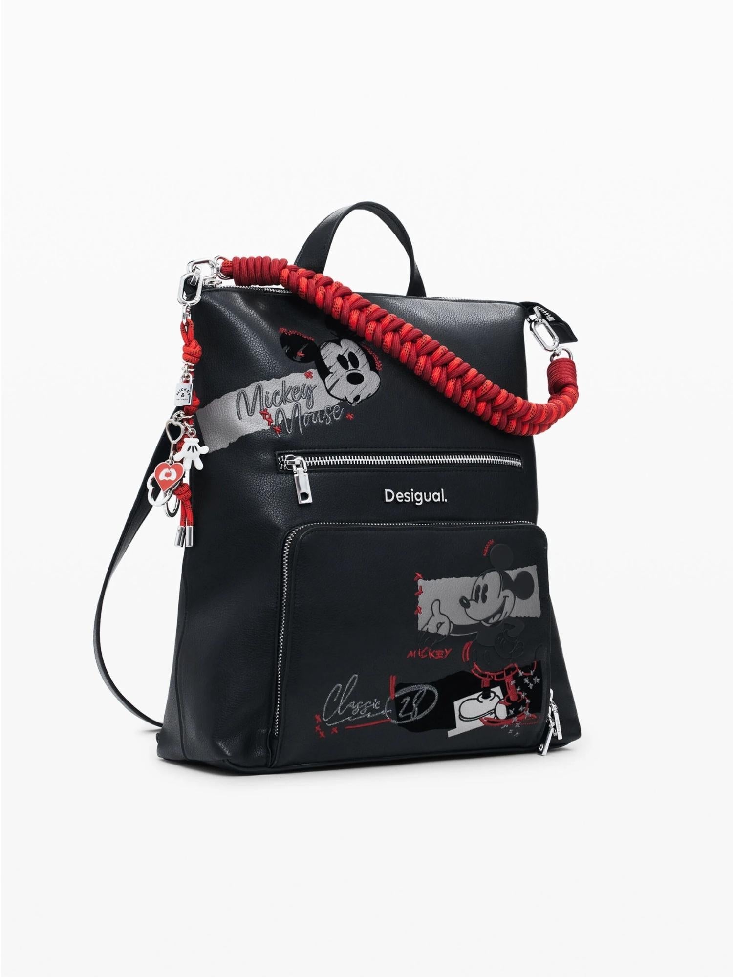 Desigual Zaino effetto pelle Mickey medio Donna Nero - Santangelo