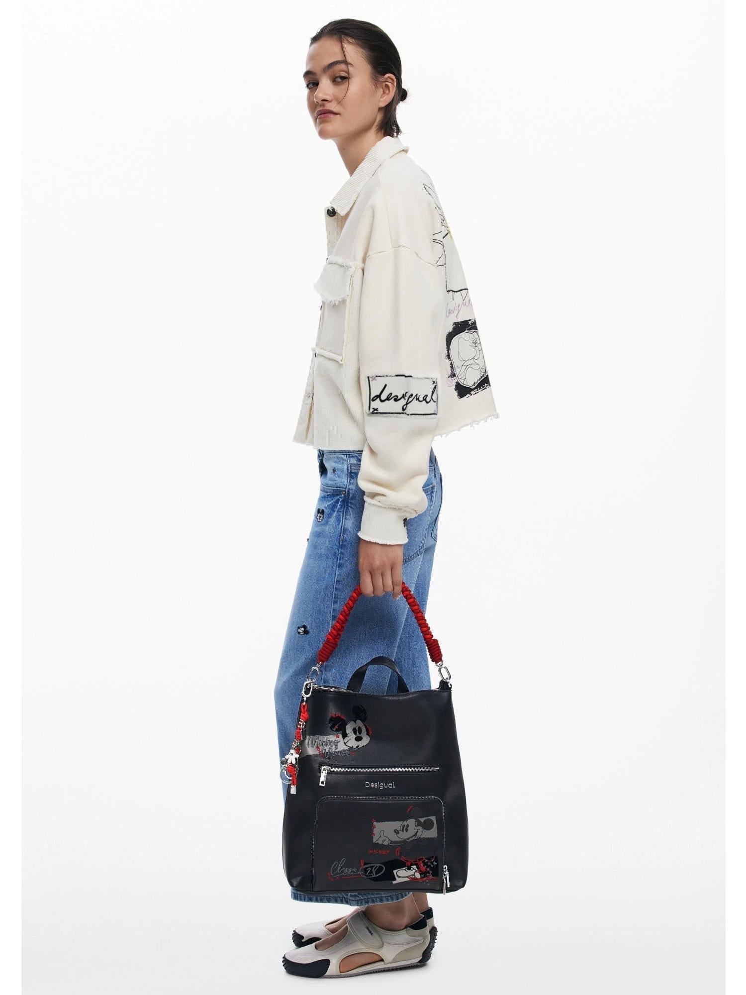 Desigual Zaino effetto pelle Mickey medio Donna Nero - Santangelo