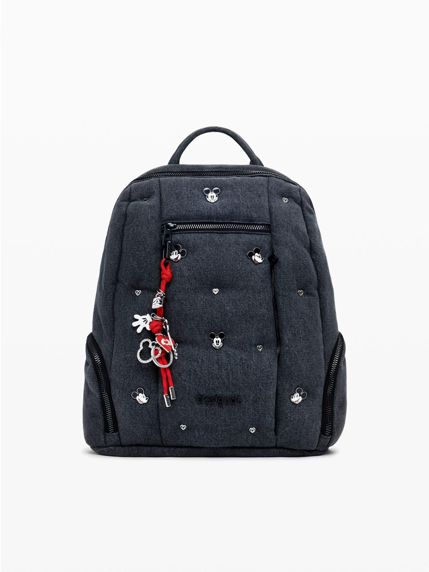 Desigual Zaino in denim Mickey medio Donna Nero - Santangelo