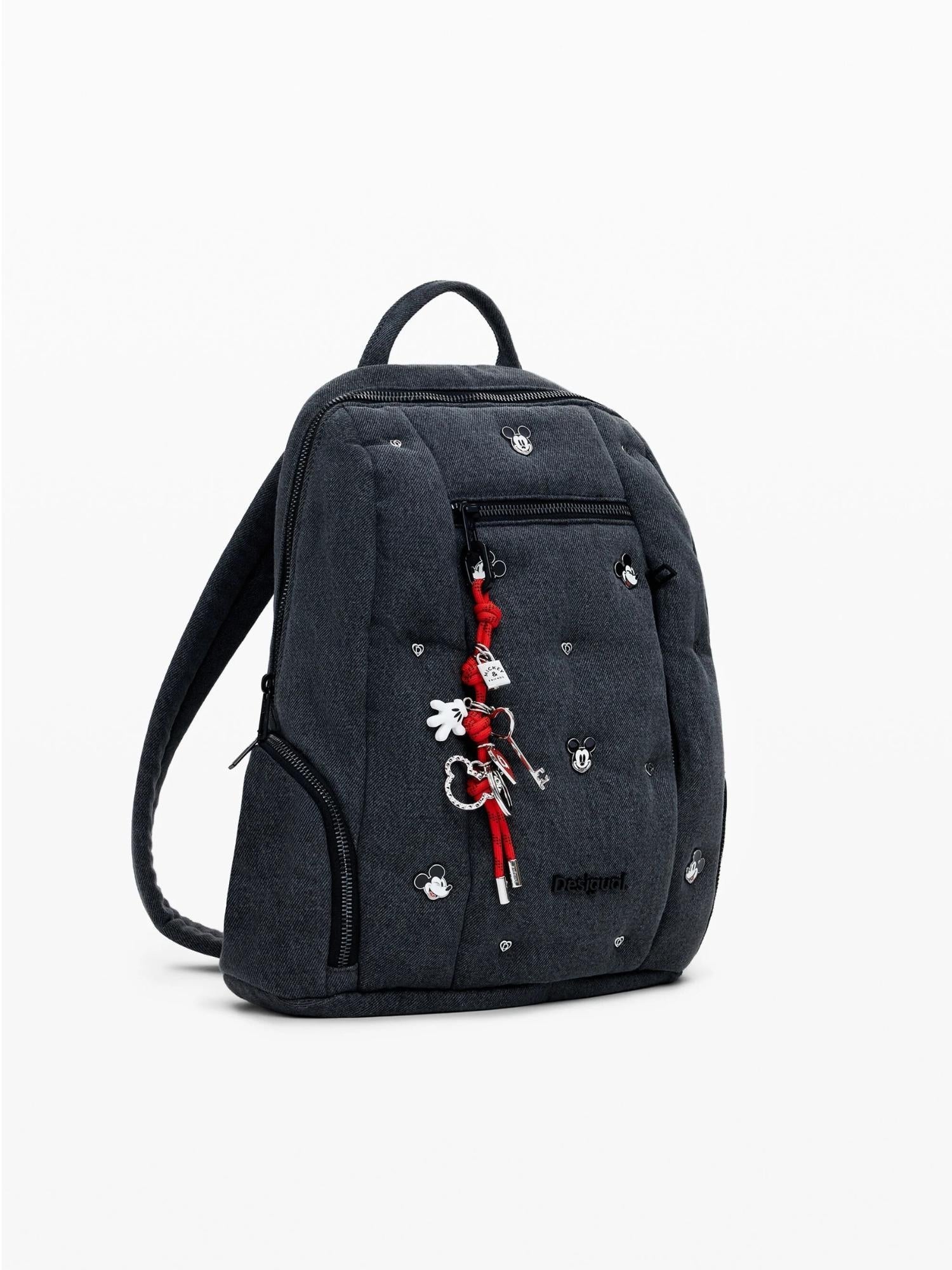 Desigual Zaino in denim Mickey medio Donna Nero - Santangelo