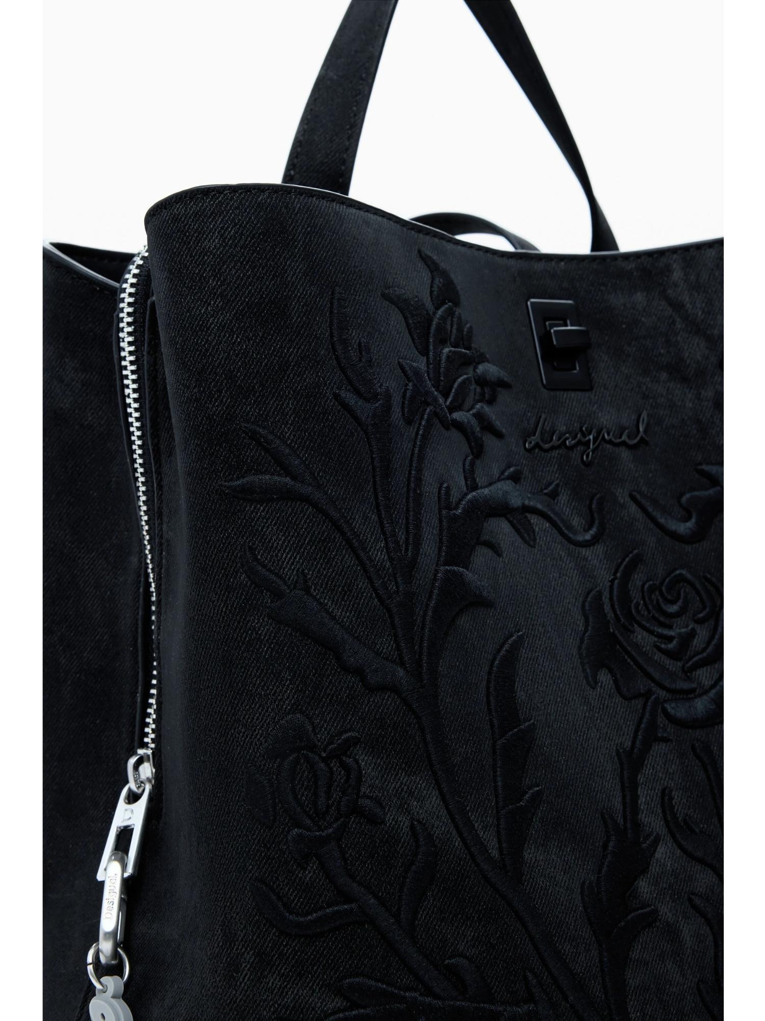 Desigual Zaino piccolo con fiori effetto 3D Donna Nero - Santangelo