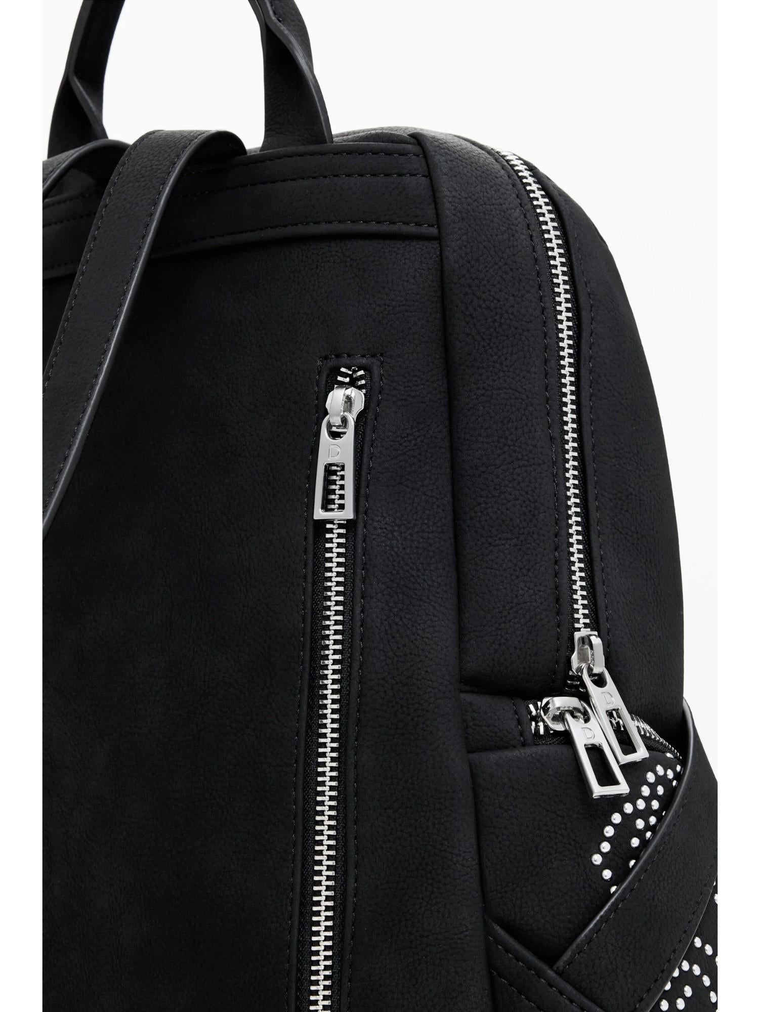 Desigual Zaino piccolo con tasche e borchie Donna Nero - Santangelo