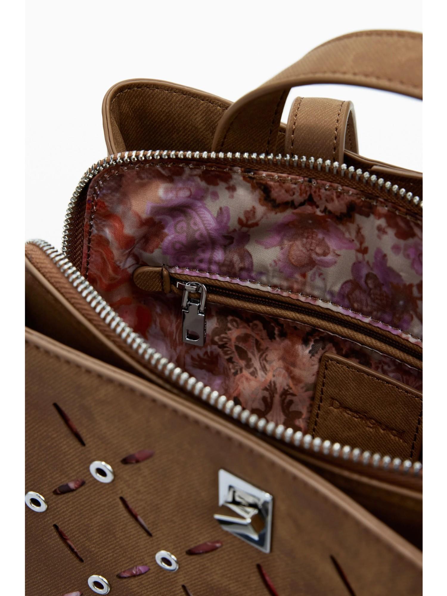 Desigual Zaino traforato con borchie piccolo Donna Marrone - Santangelo