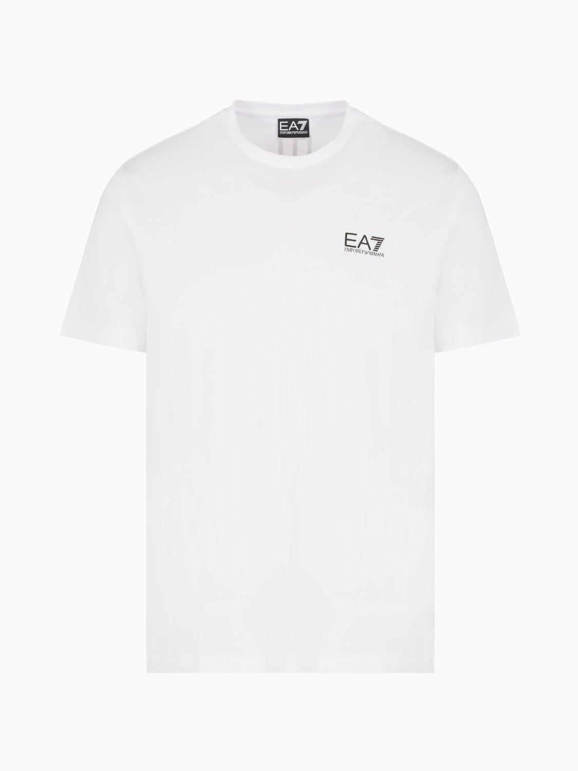 EA7 Emporio Armani T-shirt Logo Series in jersey di cotone Uomo Bianco - Santangelo