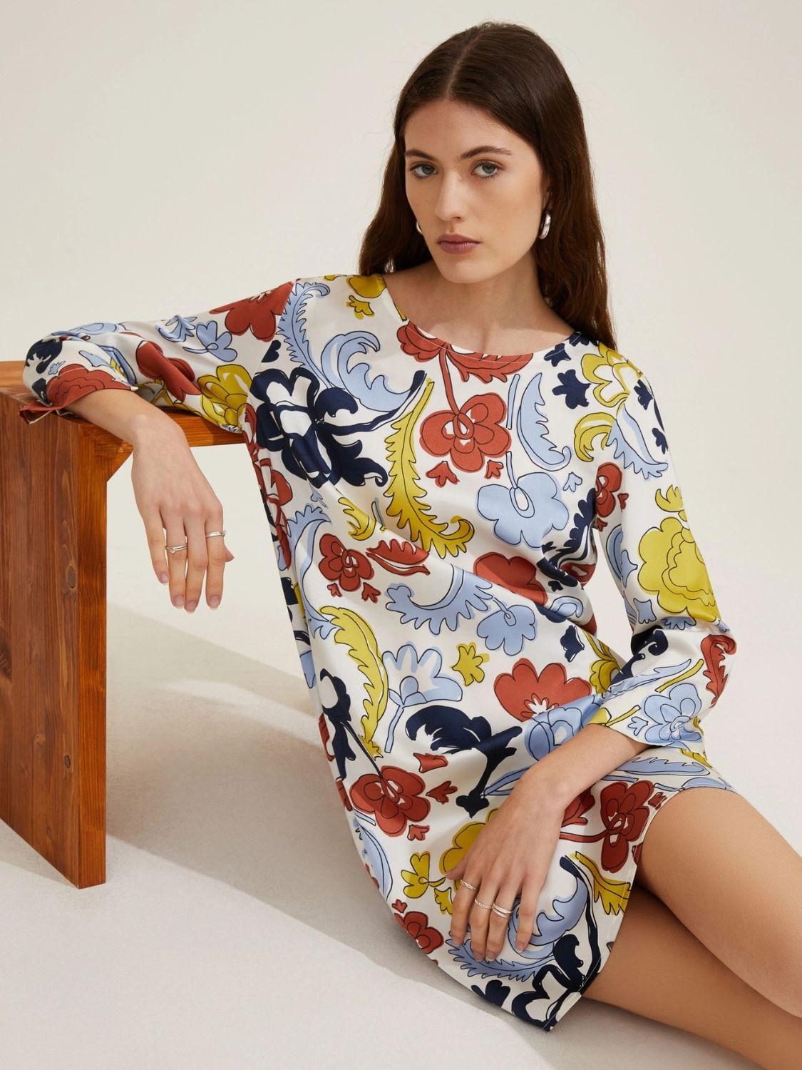 Emme Marella Abito dritto in twill stampato Aerovia Donna Cedro - Santangelo