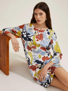Emme Marella Abito dritto in twill stampato Aerovia Donna Cedro - Santangelo