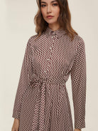 Emme Marella Abito in twill stampato Comma Bordeaux - Santangelo
