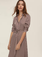 Emme Marella Abito in twill stampato Comma Bordeaux - Santangelo