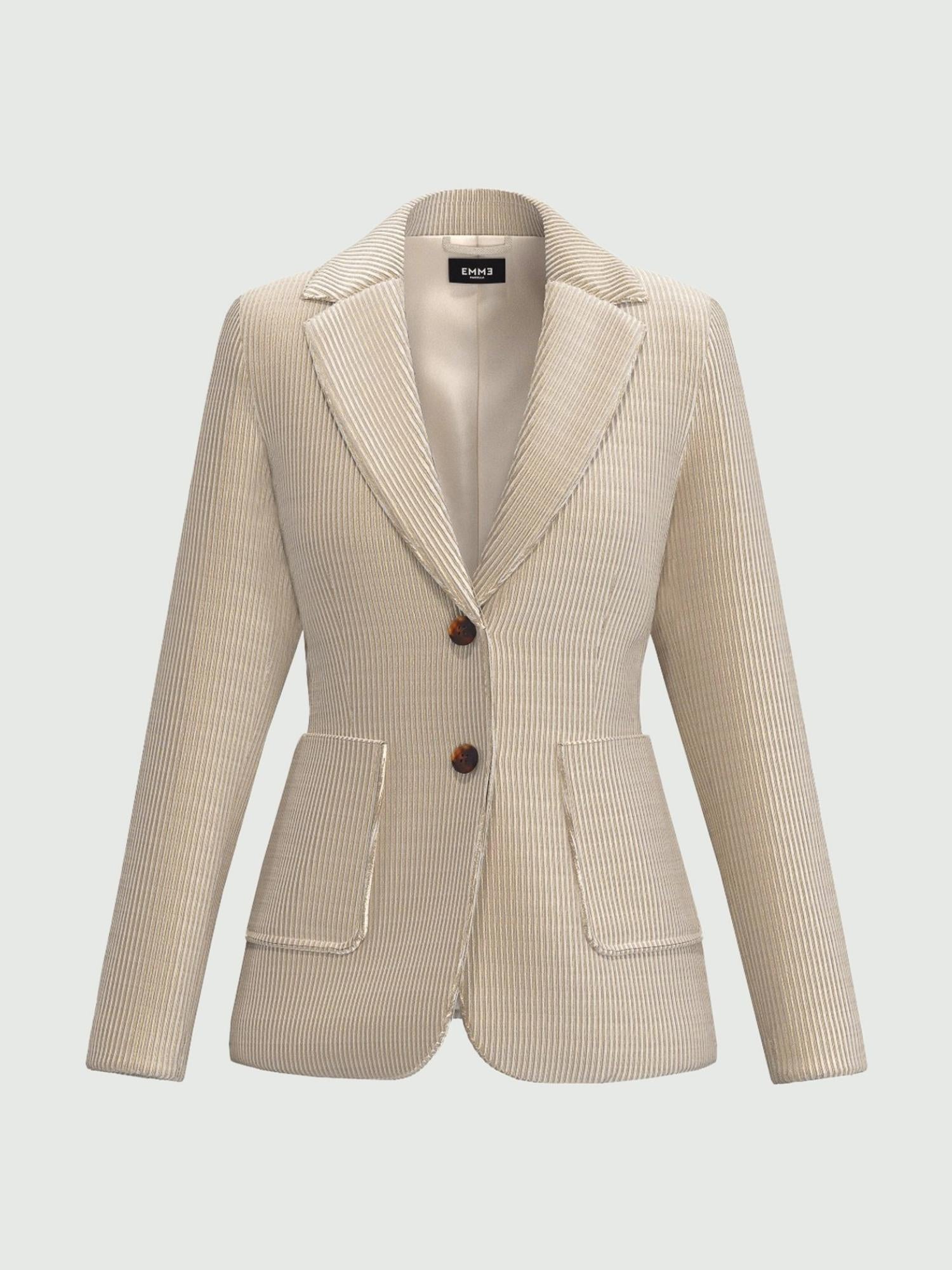 Emme Marella Blazer in velluto a coste Bino Donna Bianco Sporco - Santangelo