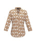 Women's Shirt Accolto Brown Coccio Geometric Pattern