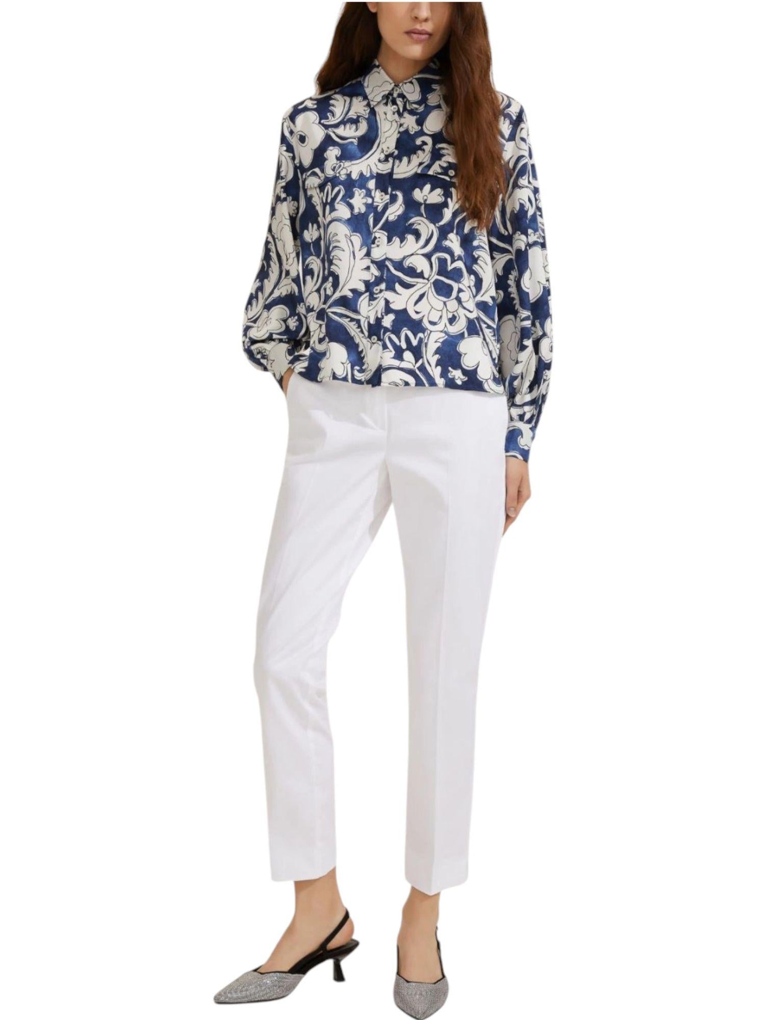 Emme Marella Camicia Donna Morena Blu Fiore - Santangelo
