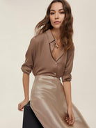 EMME MARELLA Emme Marella Camicia in raso leggero Naples Donna Tortora Camicia