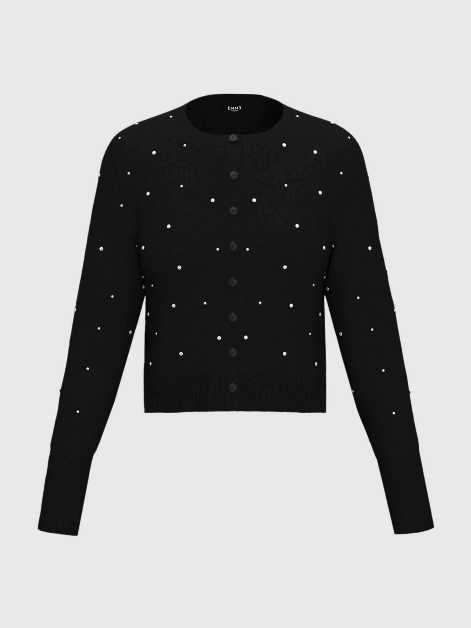EMME MARELLA Emme Marella Cardigan corto in viscosa stretch Rena Donna Nero Cardigan
