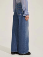 Emme Marella Denim con borchie Adorno Donna Blu - Santangelo