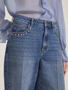 Emme Marella Denim con borchie Adorno Donna Blu - Santangelo