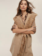 EMME MARELLA Emme Marella Gilet con cintura Formosa Donna Beige Smanicato
