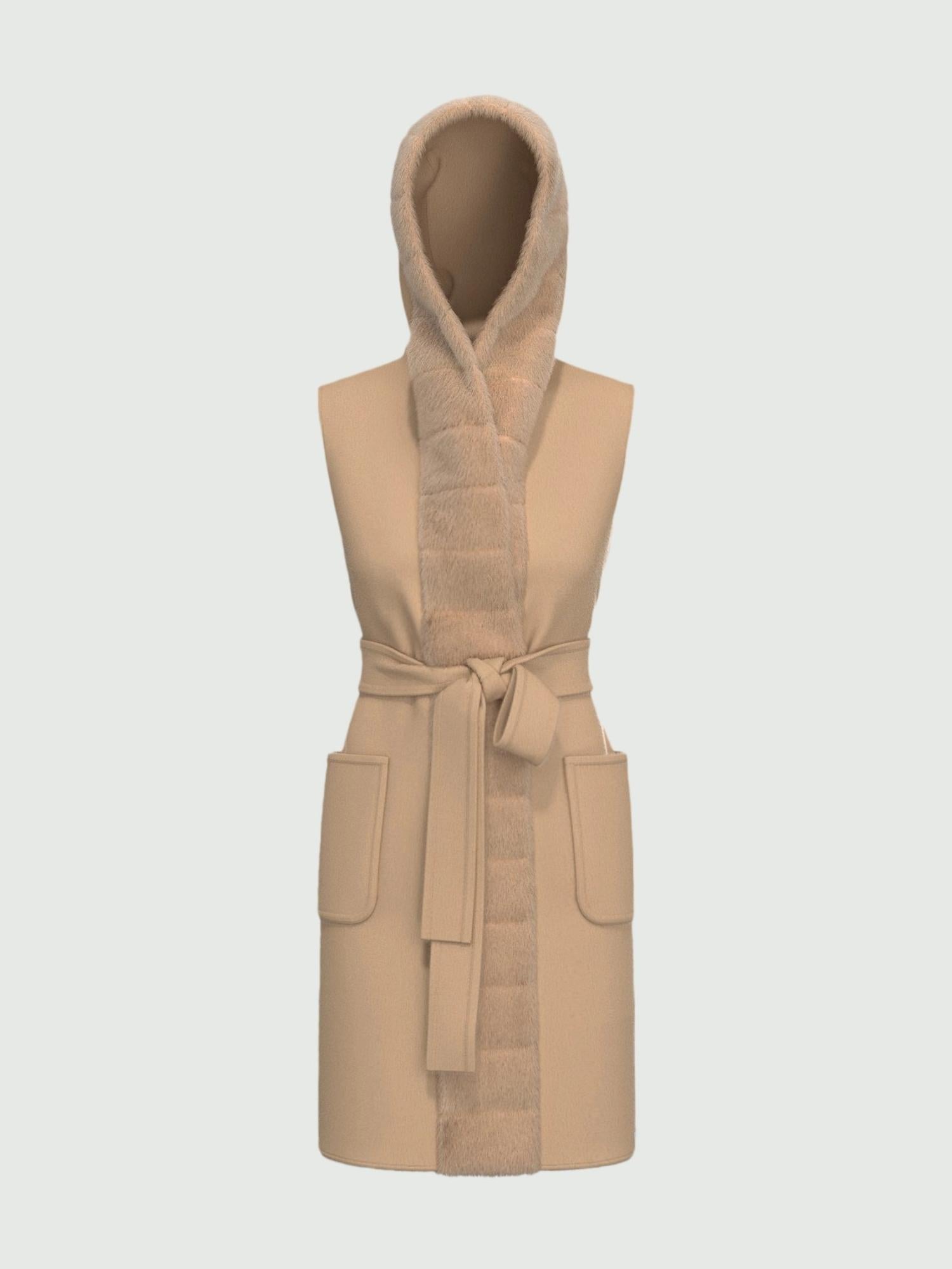 EMME MARELLA Emme Marella Gilet con cintura Formosa Donna Beige Smanicato
