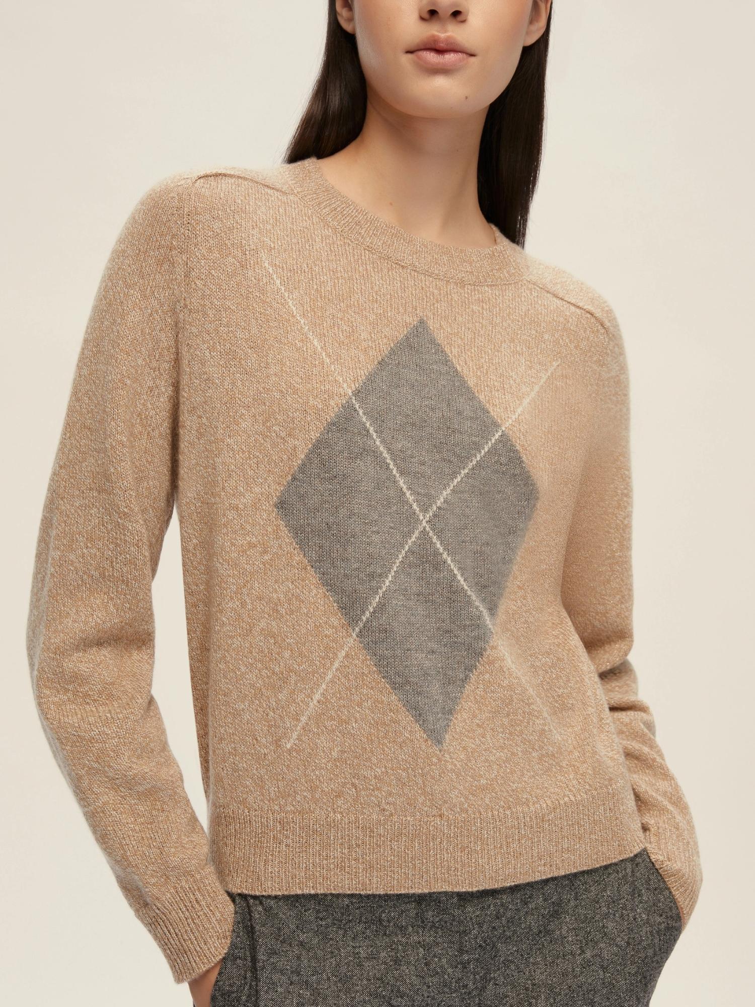 Emme Marella Maglia boxy con filo di lurex Novella Donna Cammello - Santangelo