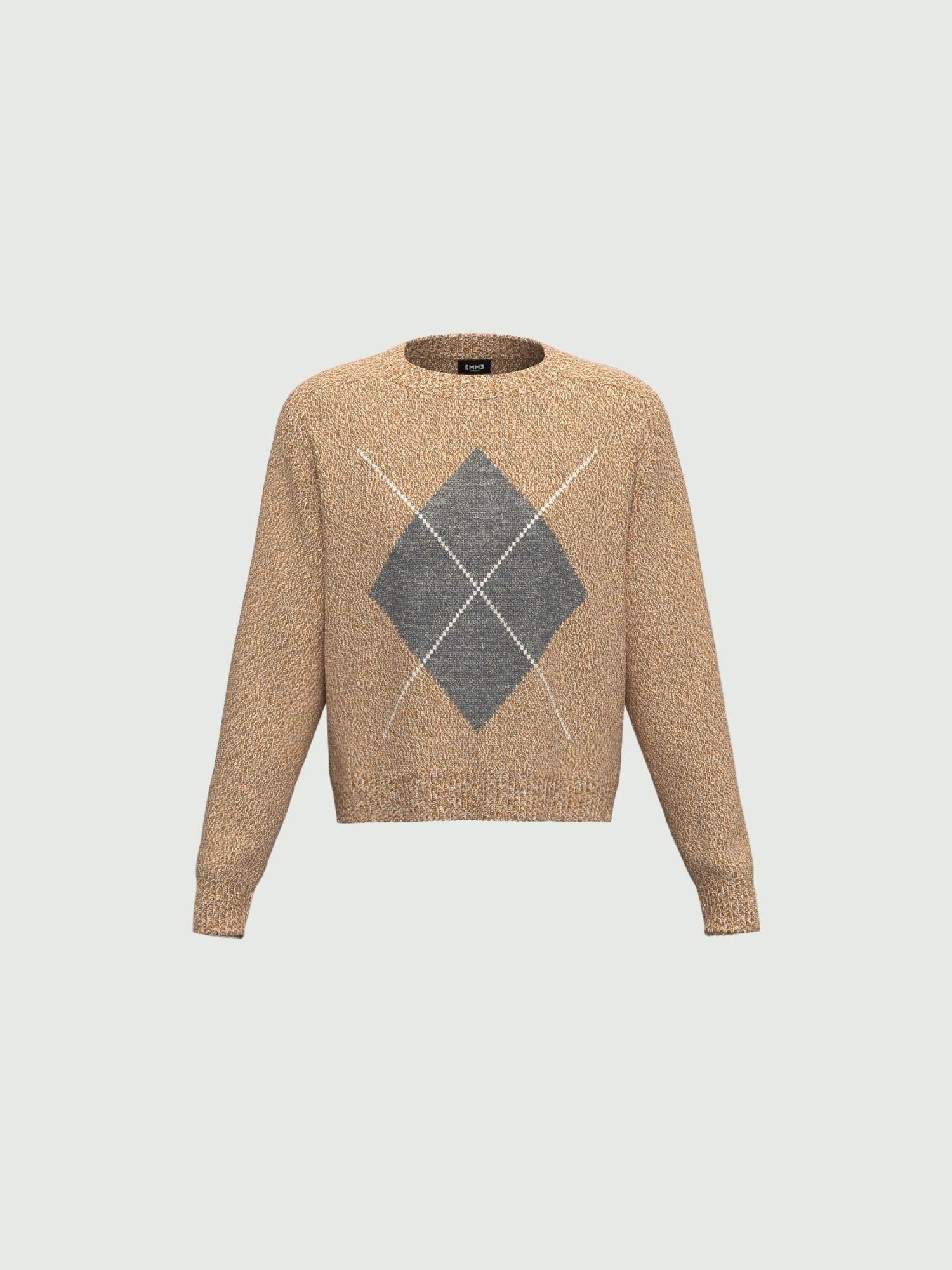 Emme Marella Maglia boxy con filo di lurex Novella Donna Cammello - Santangelo