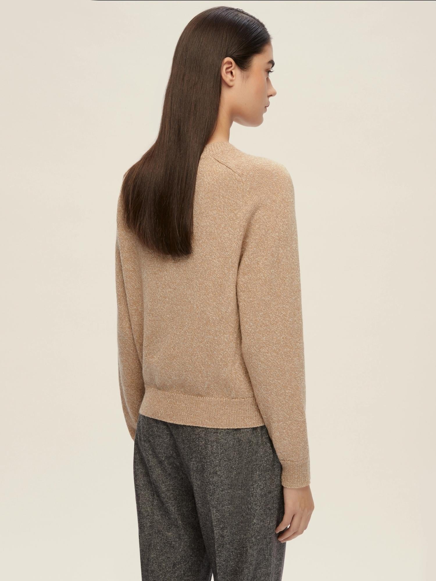 Emme Marella Maglia boxy con filo di lurex Novella Donna Cammello - Santangelo