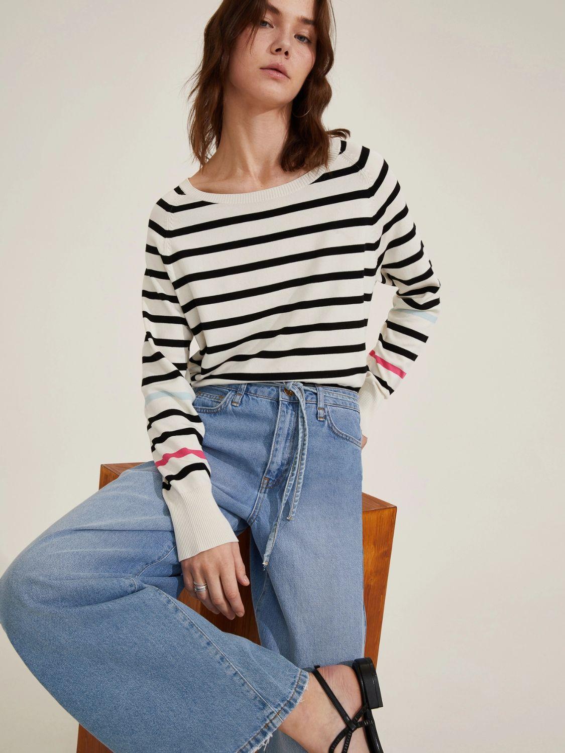 Emme Marella Maglia con maniche raglan Este Donna Bianco Lana - Santangelo