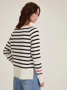 Emme Marella Maglia Donna Este Bianco Burro Righe Blu - Santangelo