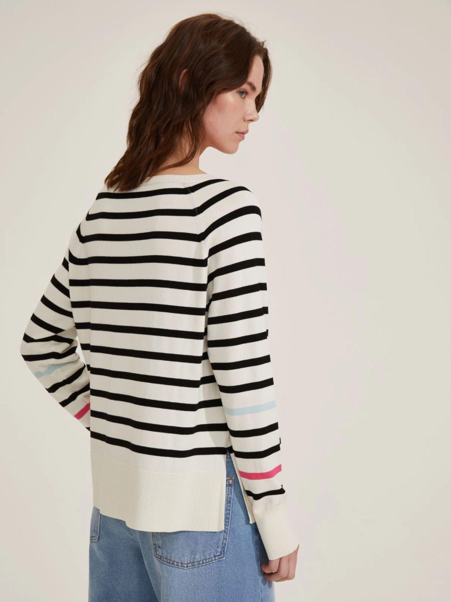 Emme Marella Maglia Donna Este Bianco Burro Righe Blu - Santangelo
