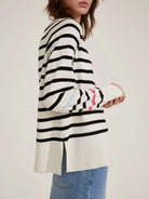 Emme Marella Maglia Donna Este Bianco Burro Righe Blu - Santangelo