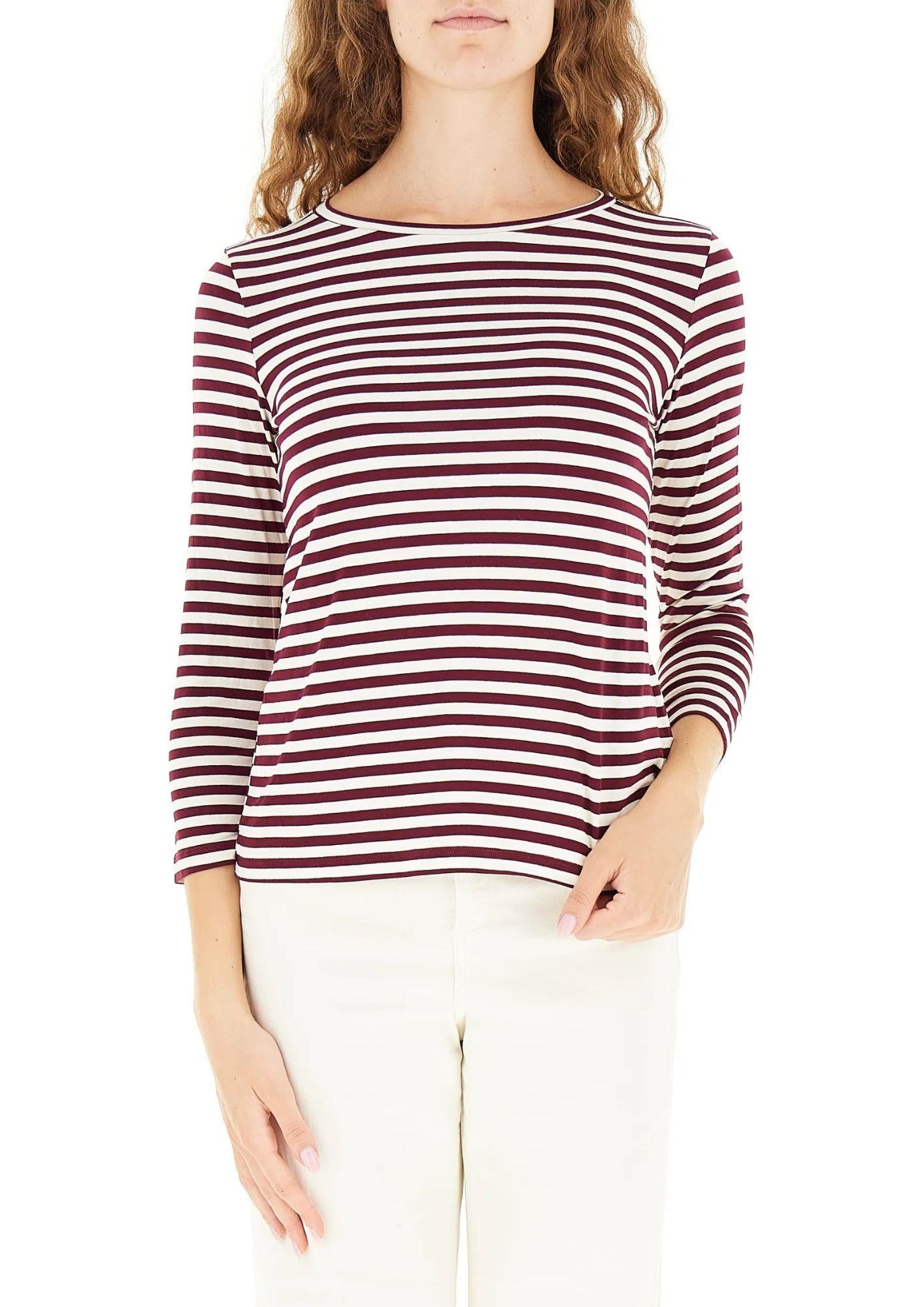 Emme Marella Maglia Donna Polpo Bordeaux Righe - Santangelo